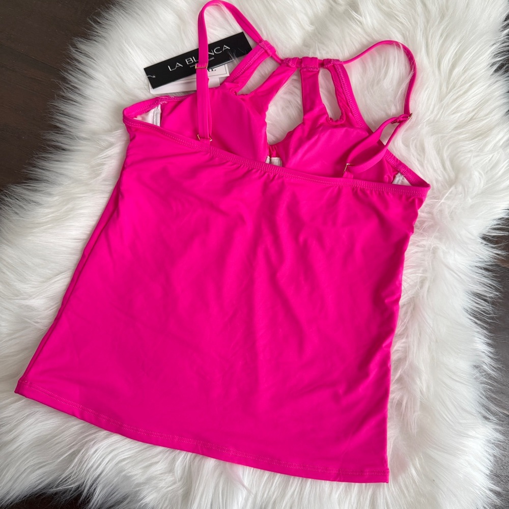 La Blanca Island Goddess Underwire Keyhole Cutout High Neck Tankini Top - Picture 5 of 6